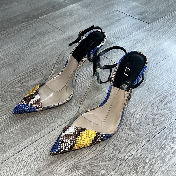 Zara Shoes - BRAND NEW Zara animal print vinyl high heeled